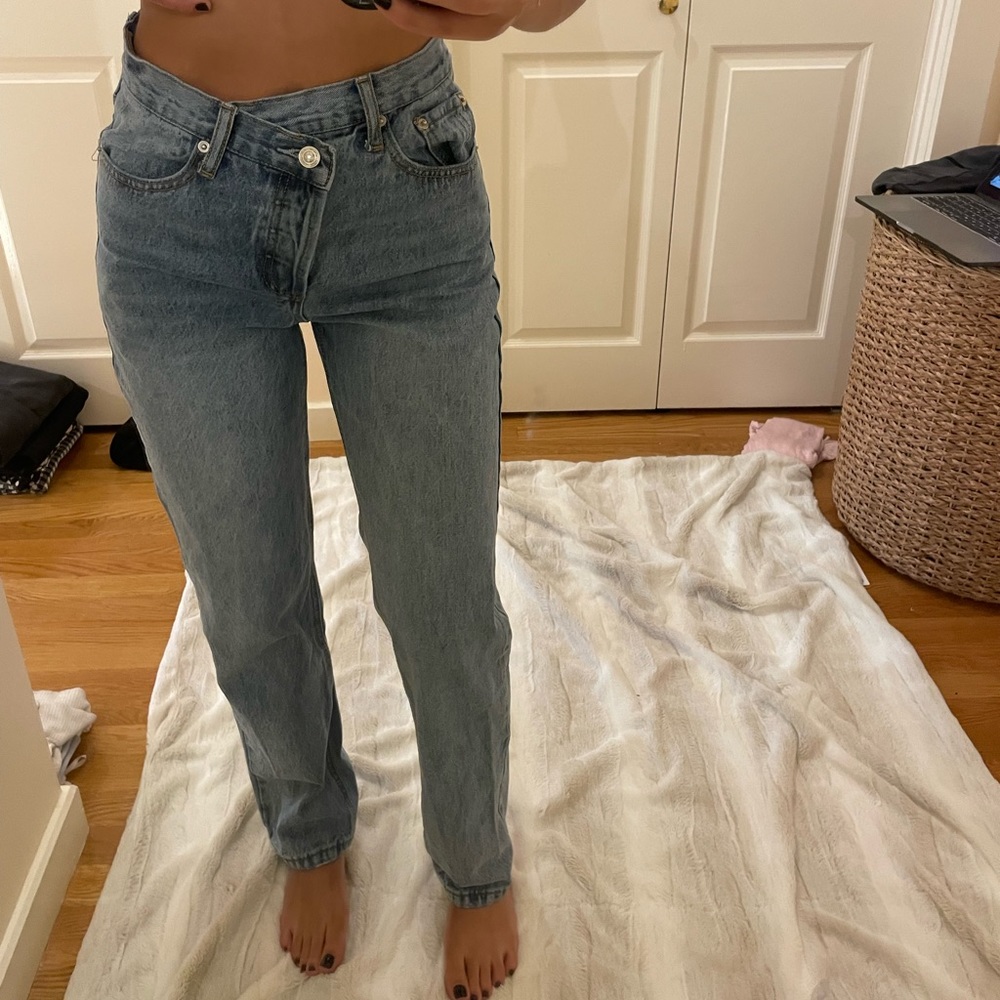 princess polly asymmetrical jeans